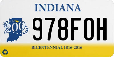 IN license plate 978FOH