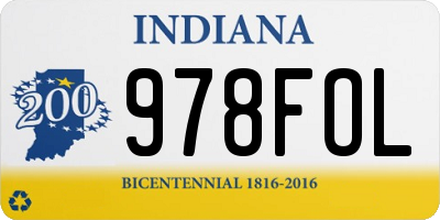 IN license plate 978FOL