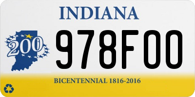 IN license plate 978FOO