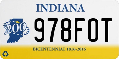 IN license plate 978FOT