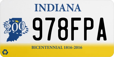 IN license plate 978FPA