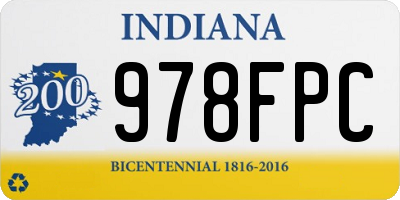 IN license plate 978FPC