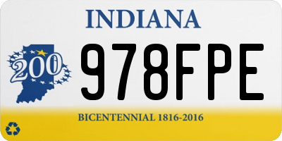 IN license plate 978FPE