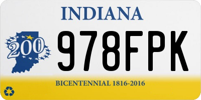 IN license plate 978FPK