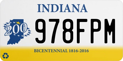 IN license plate 978FPM