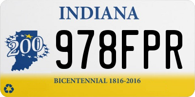 IN license plate 978FPR