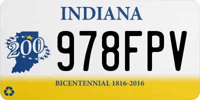 IN license plate 978FPV