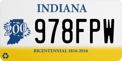 IN license plate 978FPW