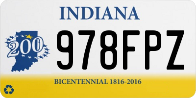 IN license plate 978FPZ