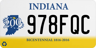IN license plate 978FQC