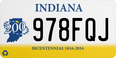 IN license plate 978FQJ