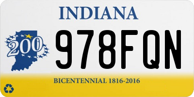 IN license plate 978FQN