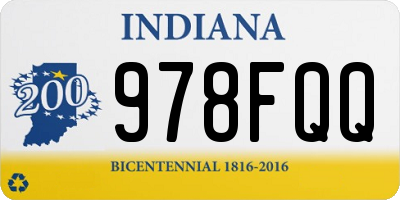 IN license plate 978FQQ