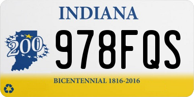 IN license plate 978FQS
