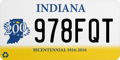 IN license plate 978FQT