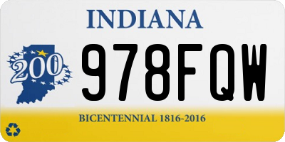 IN license plate 978FQW