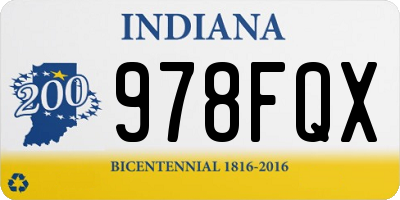 IN license plate 978FQX