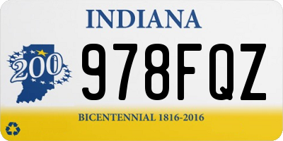 IN license plate 978FQZ