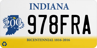 IN license plate 978FRA