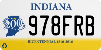 IN license plate 978FRB