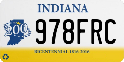 IN license plate 978FRC