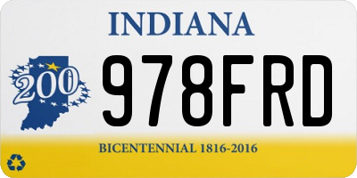 IN license plate 978FRD