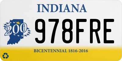 IN license plate 978FRE