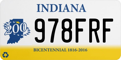IN license plate 978FRF