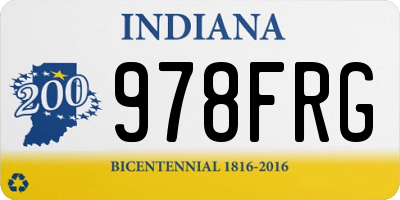 IN license plate 978FRG