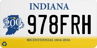 IN license plate 978FRH