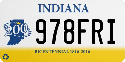 IN license plate 978FRI