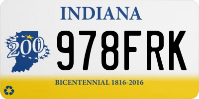 IN license plate 978FRK