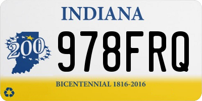 IN license plate 978FRQ