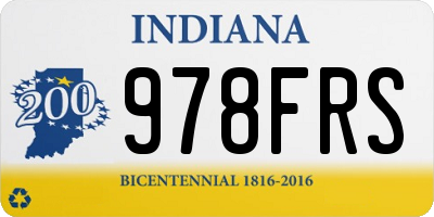 IN license plate 978FRS