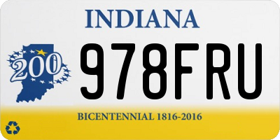 IN license plate 978FRU