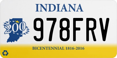 IN license plate 978FRV