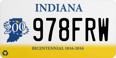IN license plate 978FRW