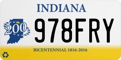 IN license plate 978FRY