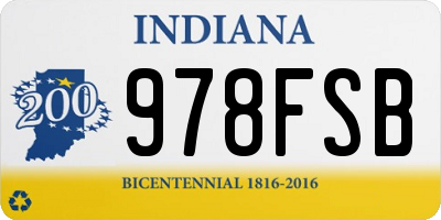 IN license plate 978FSB