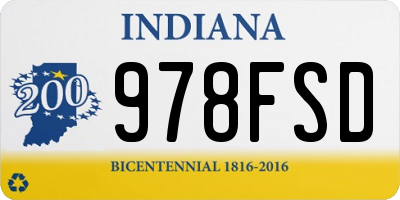 IN license plate 978FSD