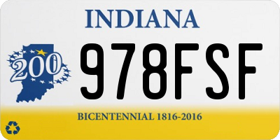 IN license plate 978FSF