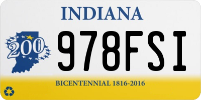 IN license plate 978FSI
