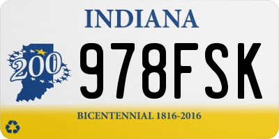 IN license plate 978FSK