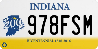 IN license plate 978FSM