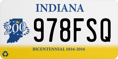 IN license plate 978FSQ