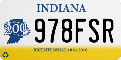 IN license plate 978FSR