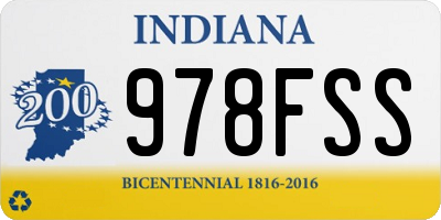 IN license plate 978FSS