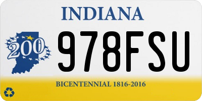 IN license plate 978FSU