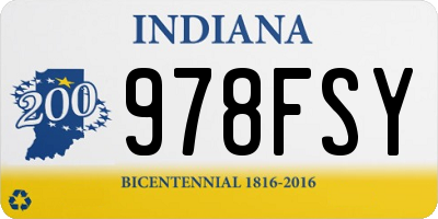 IN license plate 978FSY