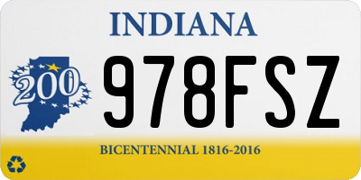 IN license plate 978FSZ